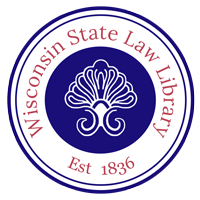Wisconsin State Law Library logo - a circle with swirls in the middle and the library name and 1836 date of establishment around the outer ring